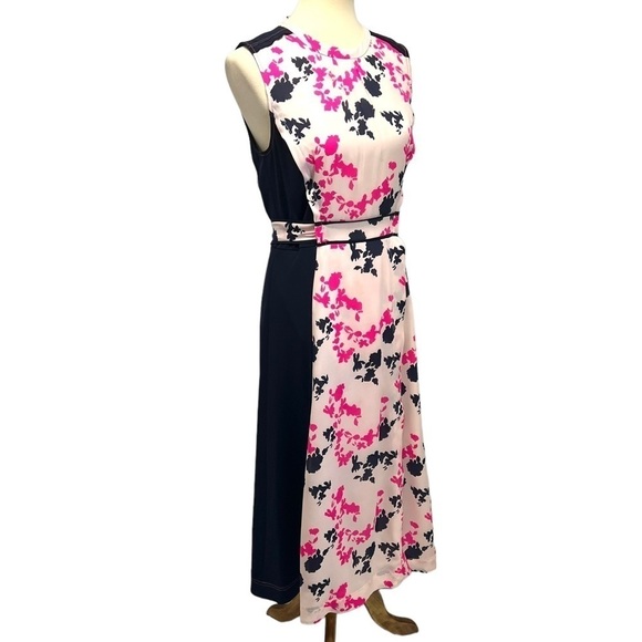 Tanya Taylor Navy Blue Silk Floral Tie Back Maxi Dress Womens 8 - Picture 11 of 15
